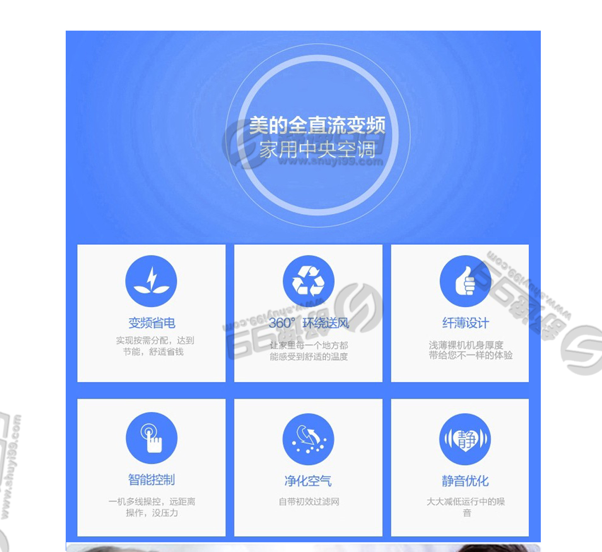 美的（Midea）一拖三变频一级能效 多联风管机空调