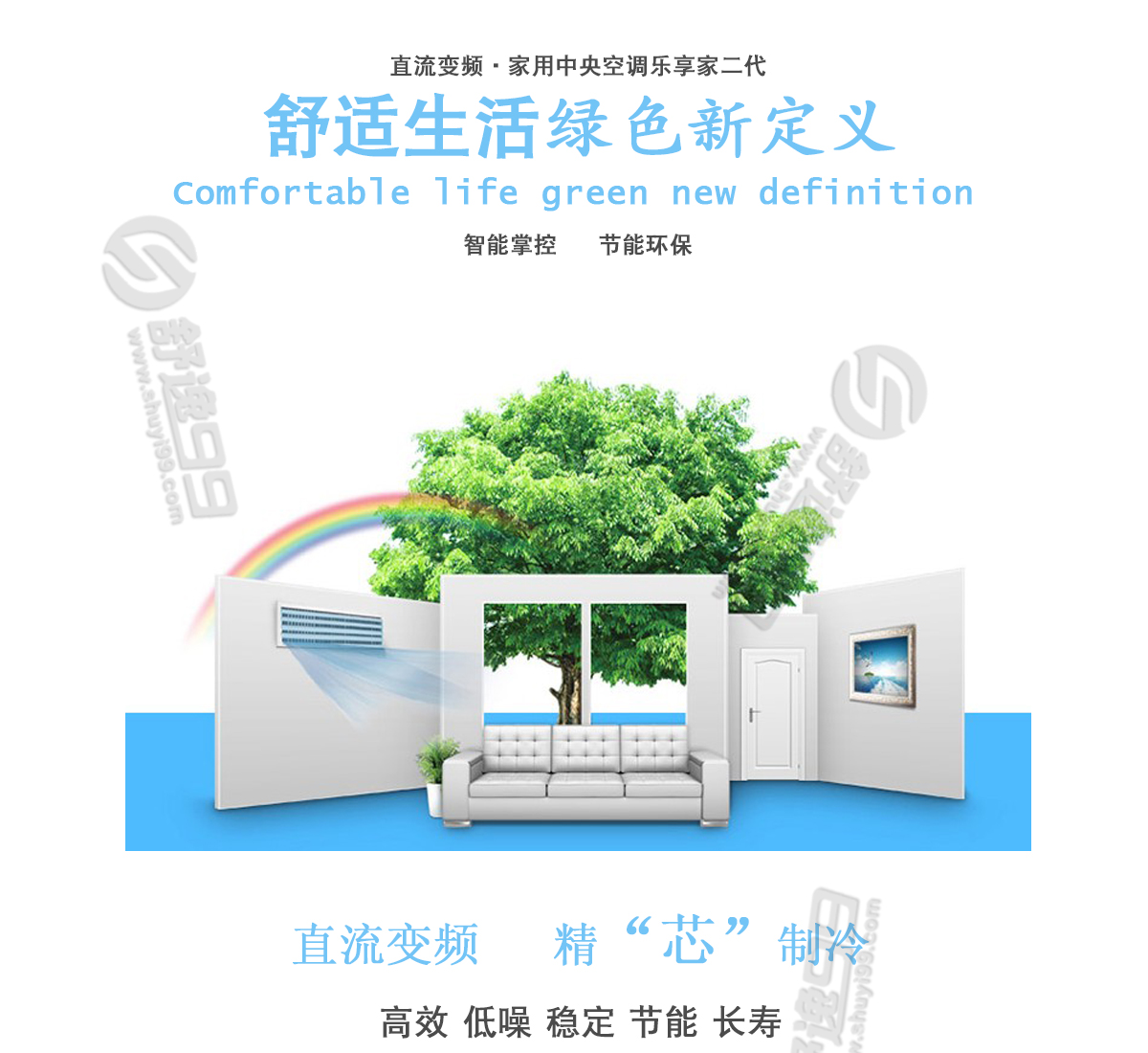 美的（Midea）一拖六变频 多联风管机空调 7匹