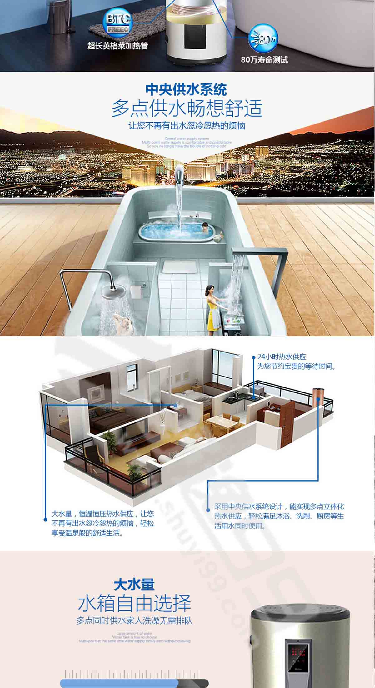 海尔（Haier）海尔电热水器中央供水落地式立式商用大容量恒温电热水器