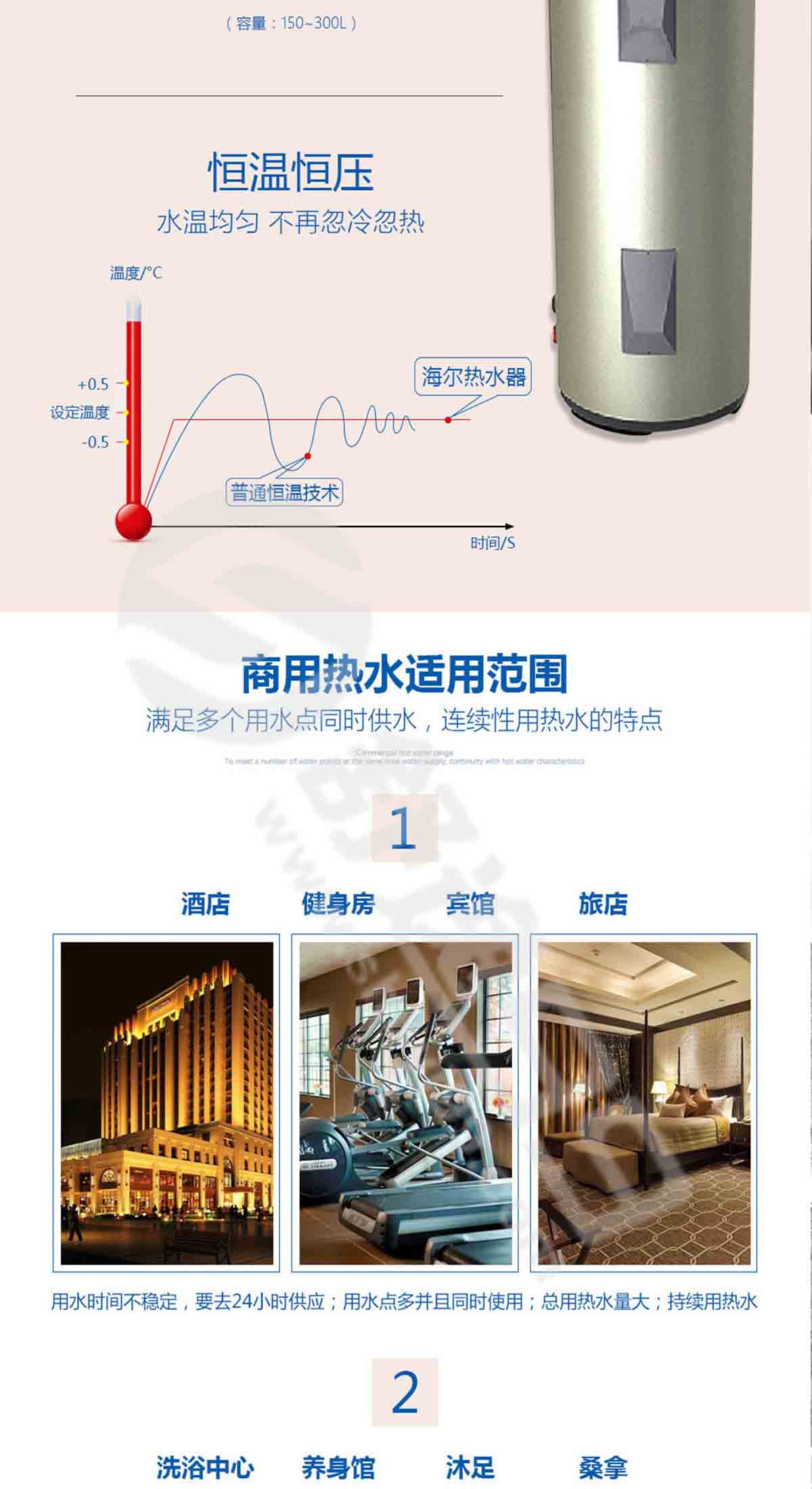 海尔（Haier）海尔电热水器中央供水落地式立式商用大容量恒温电热水器
